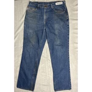 Carhartt Relaxed Fit Mens 34x32 Blue Jeans Denim Workwear Stains Work Tag 381-83